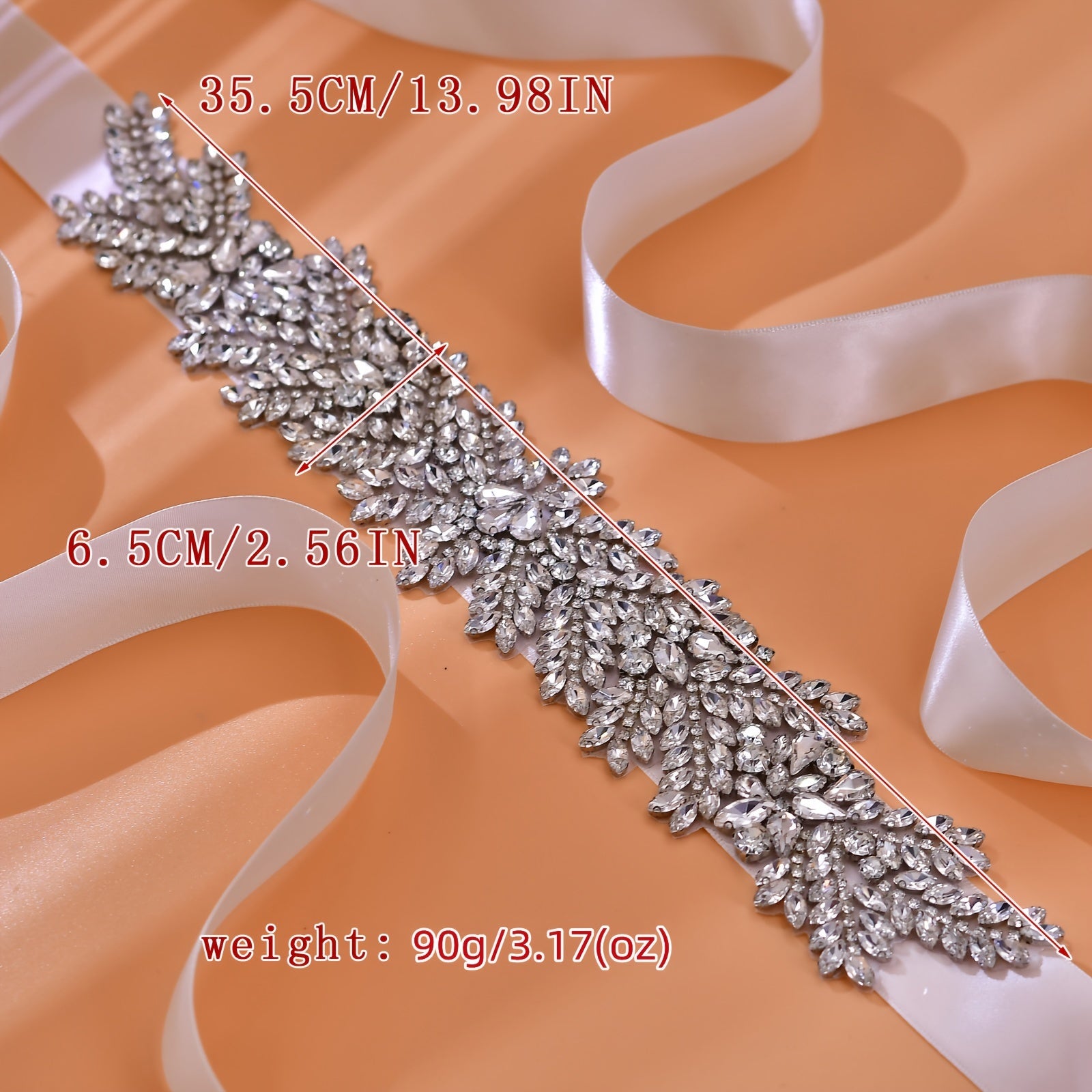 Faja de pedrería nupcial con cinturilla ancha para vestidos de boda ropa formal