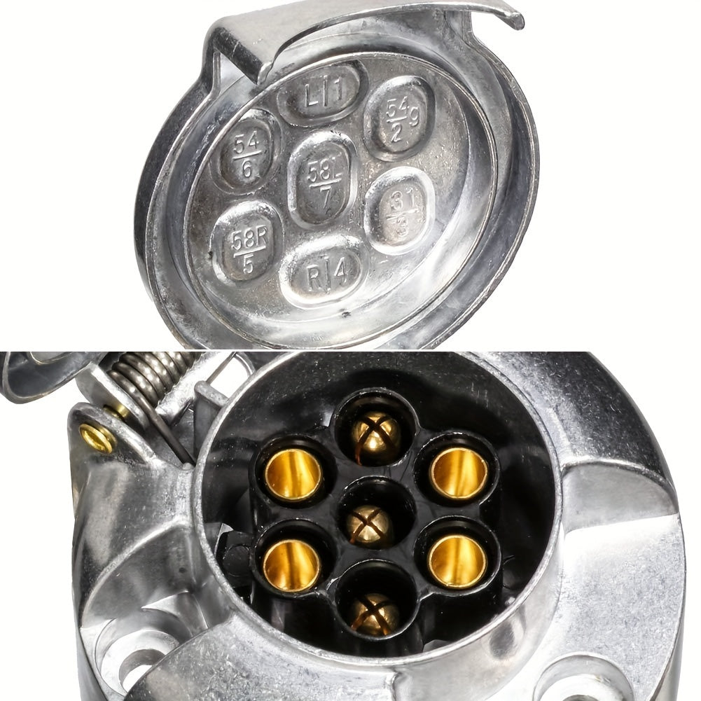 Juego de conectores metálicos universales para remolque de aluminio de 7 pines para remolques de RV