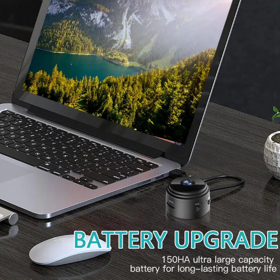 WiFi xavfsizlik kamerası 480P keng burchakli linza bilan mobil uzoqdan nazorat qilish uchun qayta to'ldiriladigan batareyali