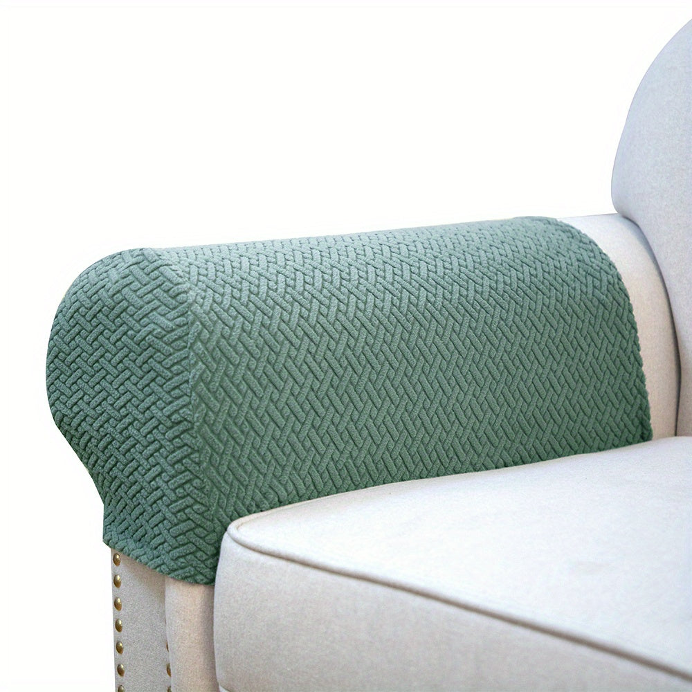 2-Piece Stretch Knitted Armrest Covers for Furniture Protection Sofa Chair Recliner Couch