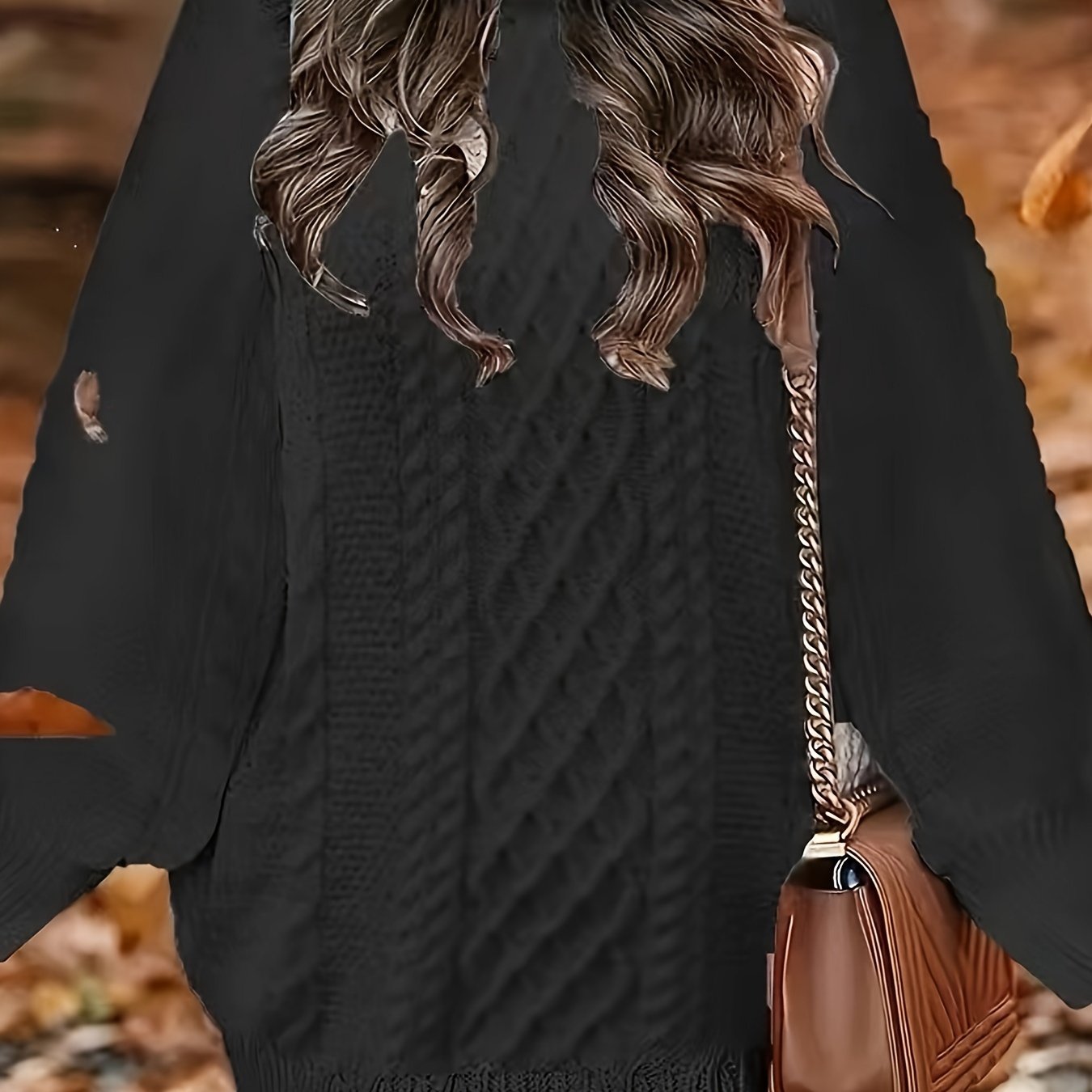 Women's Plus Size Mid-Length Sweater Casual Crew Neck Pullover Polyester Knit