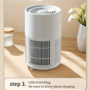 USB-Powered Air Purifier 360° Whole House HEPA Filter for Home Office