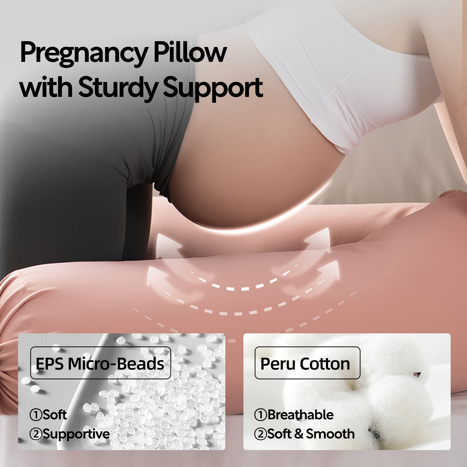 Ultra-Soft Full Body Cushion for Side Sleepers and Maternity Support Lightweight Adjustable Pillow