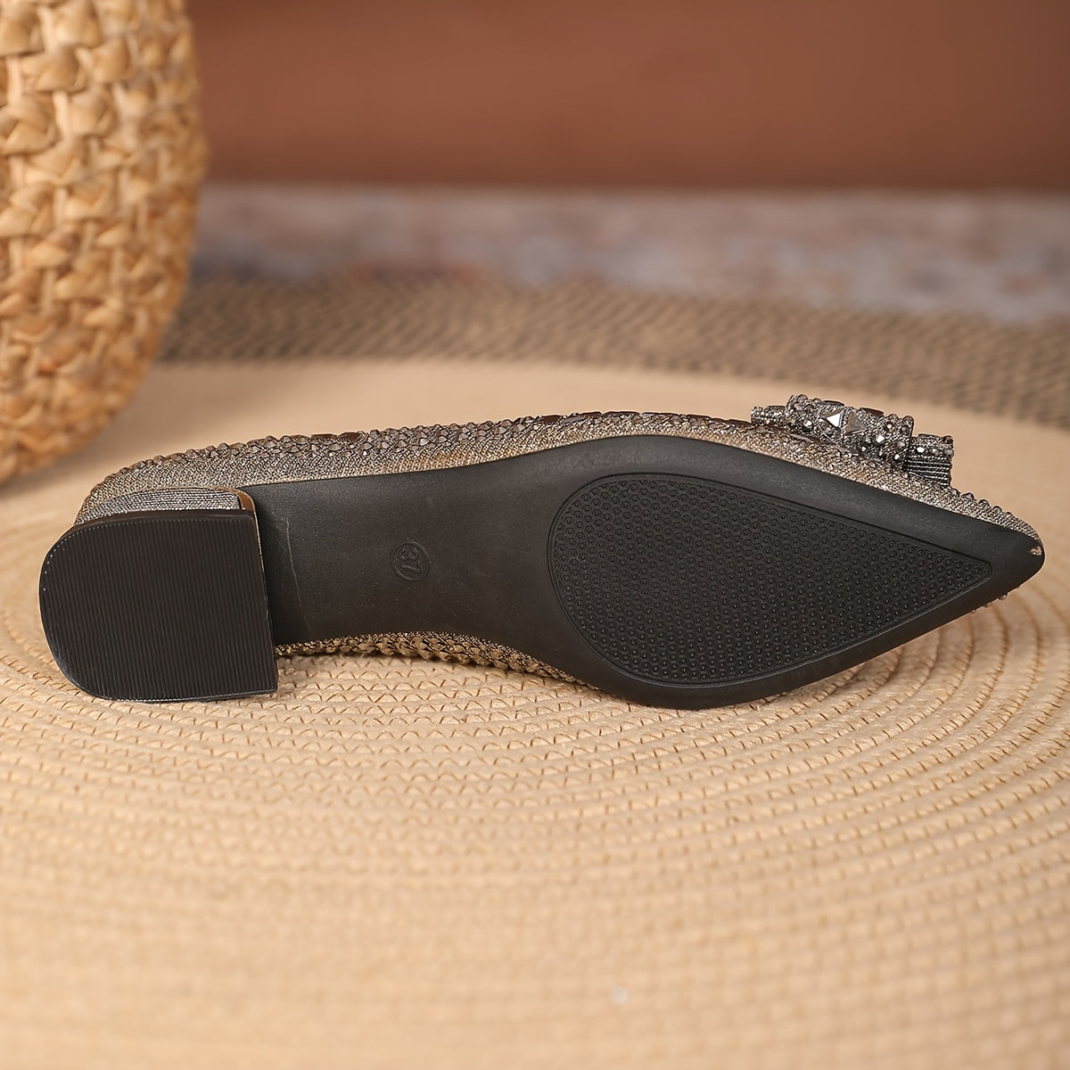 Women Flat Shoes Water Drilled Pointe Slip-On Casual Shoes For Large Size