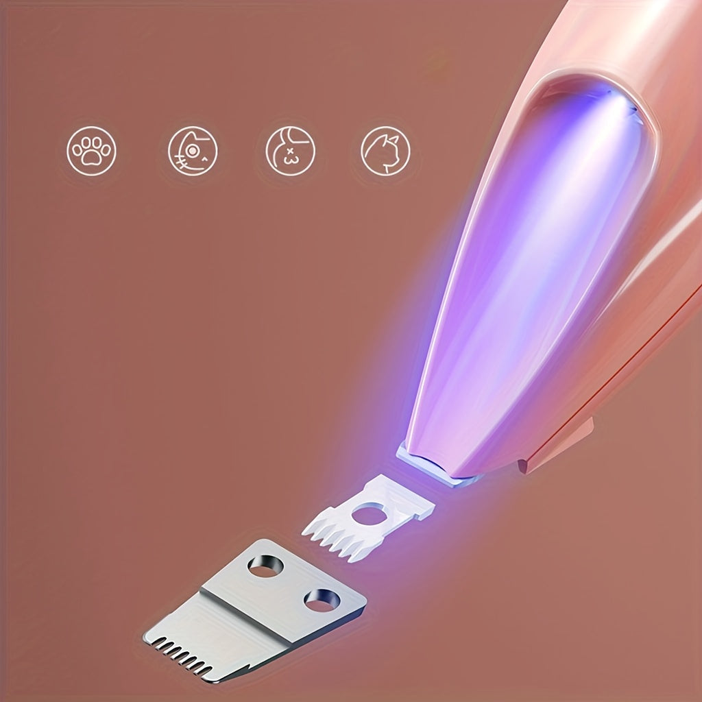 Silent Pet Grooming Kit with Rechargeable Clippers Low-Noise Paw Trimmer Cordless Nail Polisher