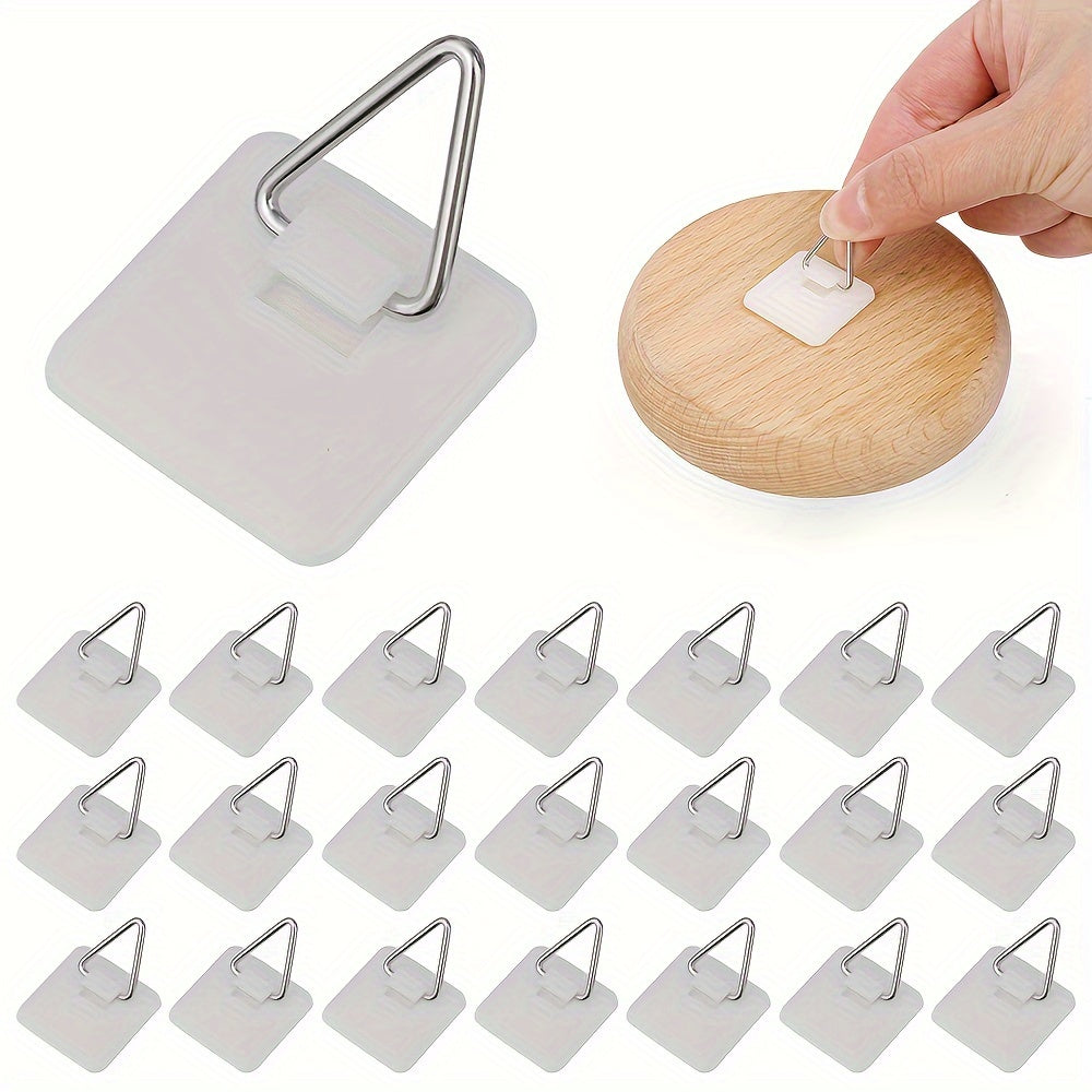 Ganchos de pared de plástico, pack de 10 con respaldo adhesivo para almacenamiento en el hogar