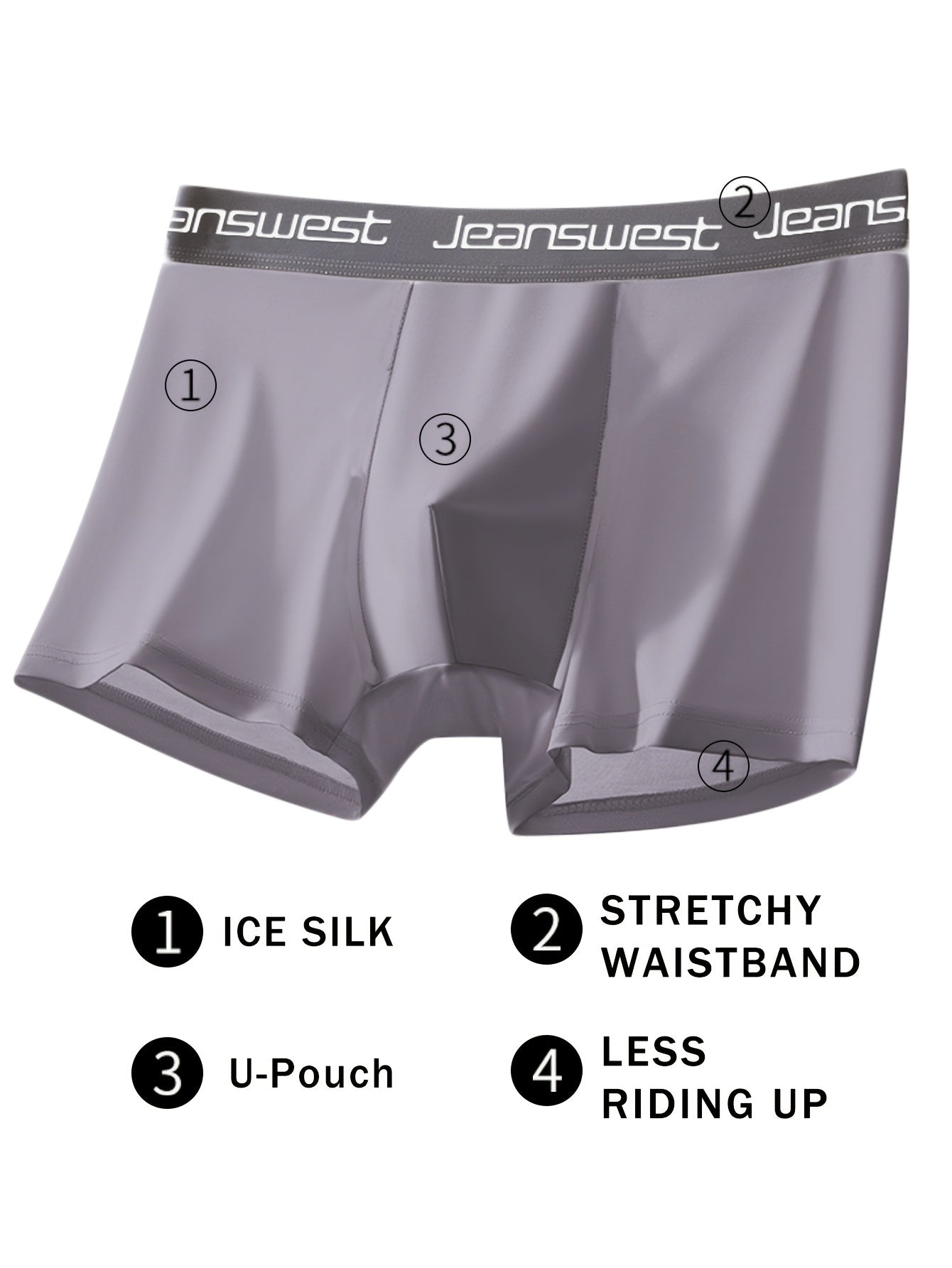 Men's Boxer Briefs 6 Pack Solid Color Letter Waistband Polyester Elastane Comfortable Underwear