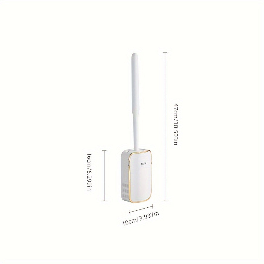 Элегантный настенный набор для чистки туалета с удлиненной ручкой - силиконовые щетинки, легкая уборка для ванной, полный набор щетки для туалета и держателя