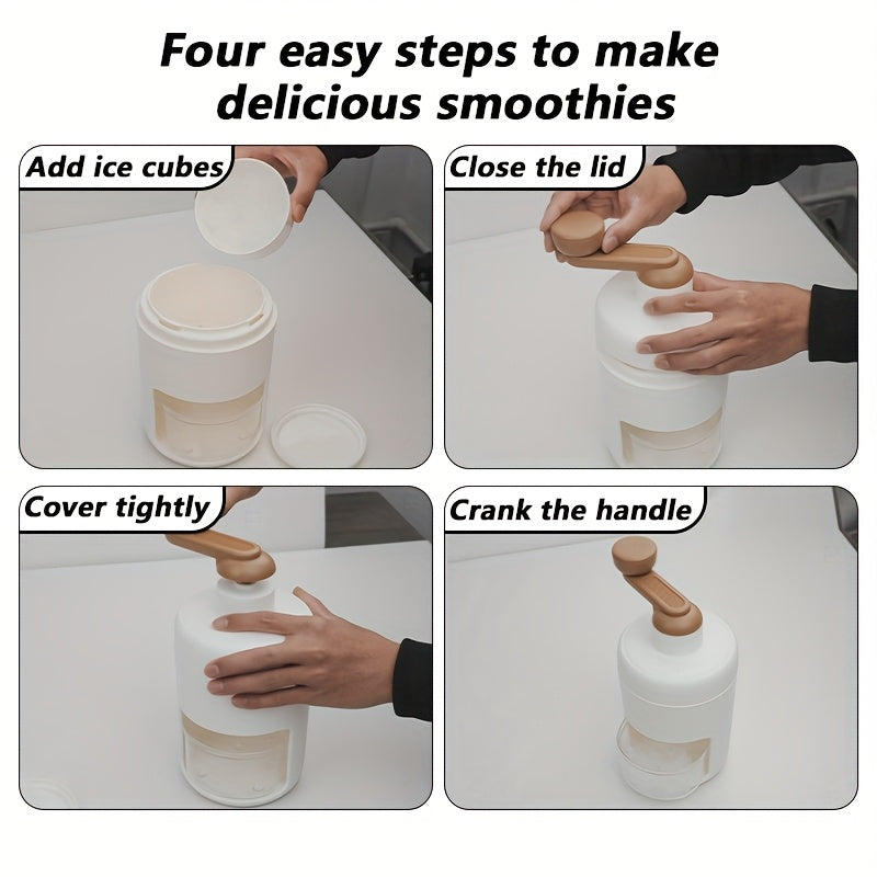 Rallador de hielo manual con manivela y licuadora de batidos para frutas, leche, mariscos, fácil de usar, mango ergonómico, no requiere electricidad para hogar y restaurante