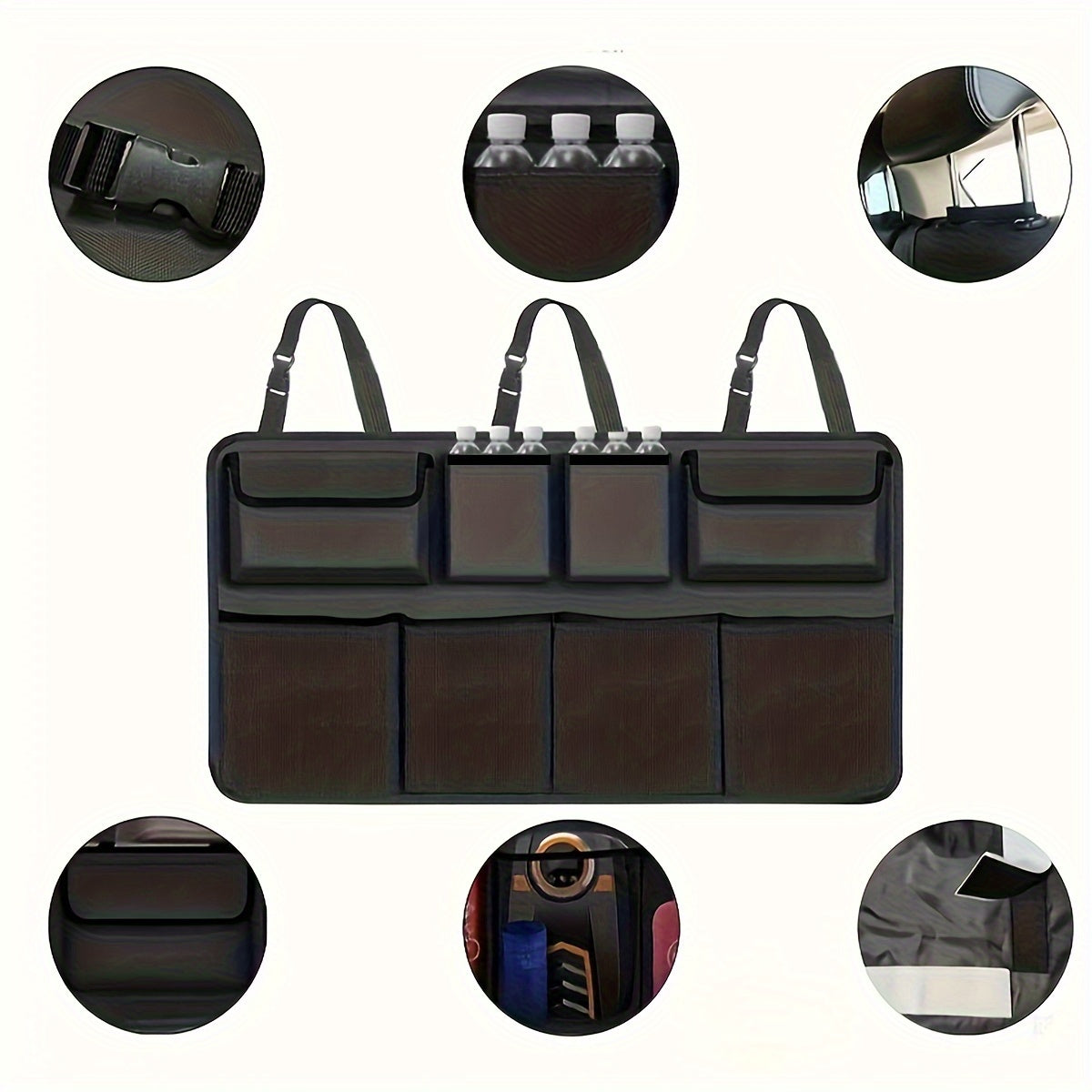 Car Back Seat Organizer Mesh Storage Bag for Car Trunk Rear Seat Attachments