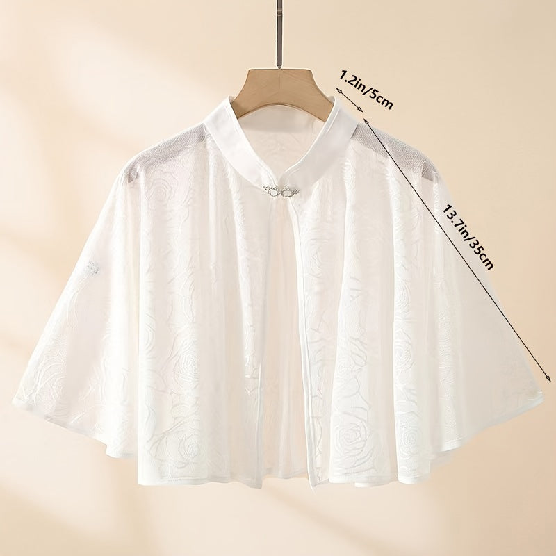 Women’s Vintage Style Lace Shoulder Poncho Shawl Lightweight Summer Cape Sun Protection