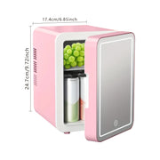 Mini Portable Fridge 4L with Mirror LED Display for Travel Home Office