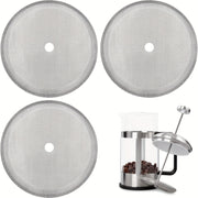 3-Piece Stainless Steel French Press Filter Set for 8-Cup Coffee Tea Makers