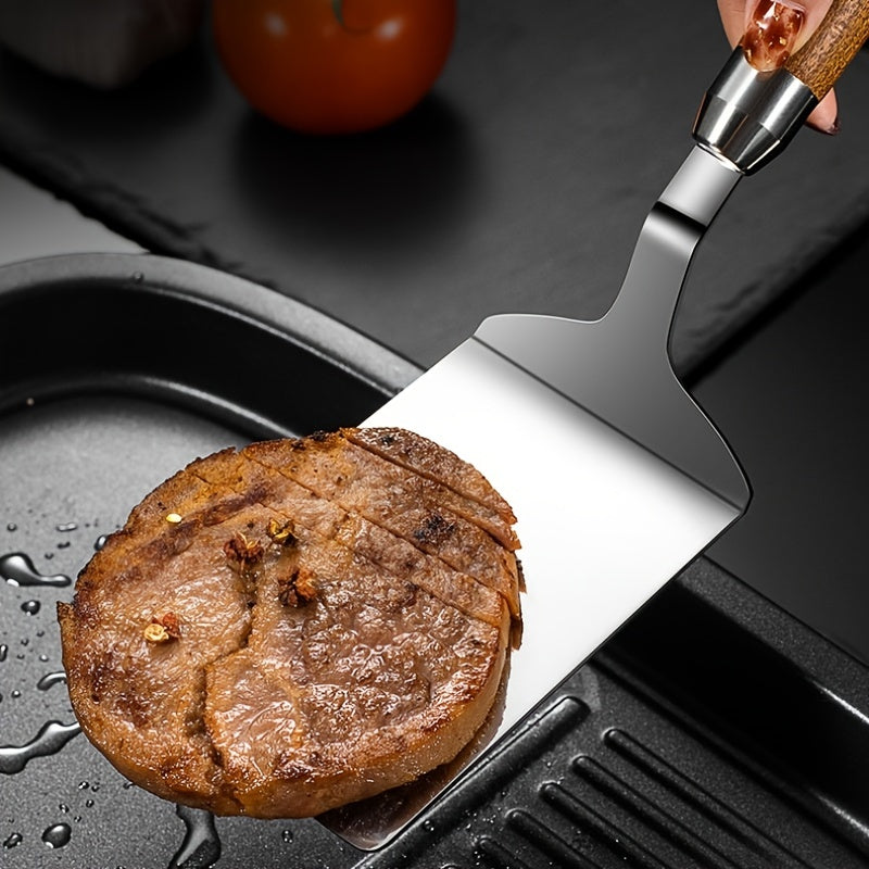 Stainless Steel Kitchen Spatula Wide Blade for Flipping Pancakes Pizza Steak