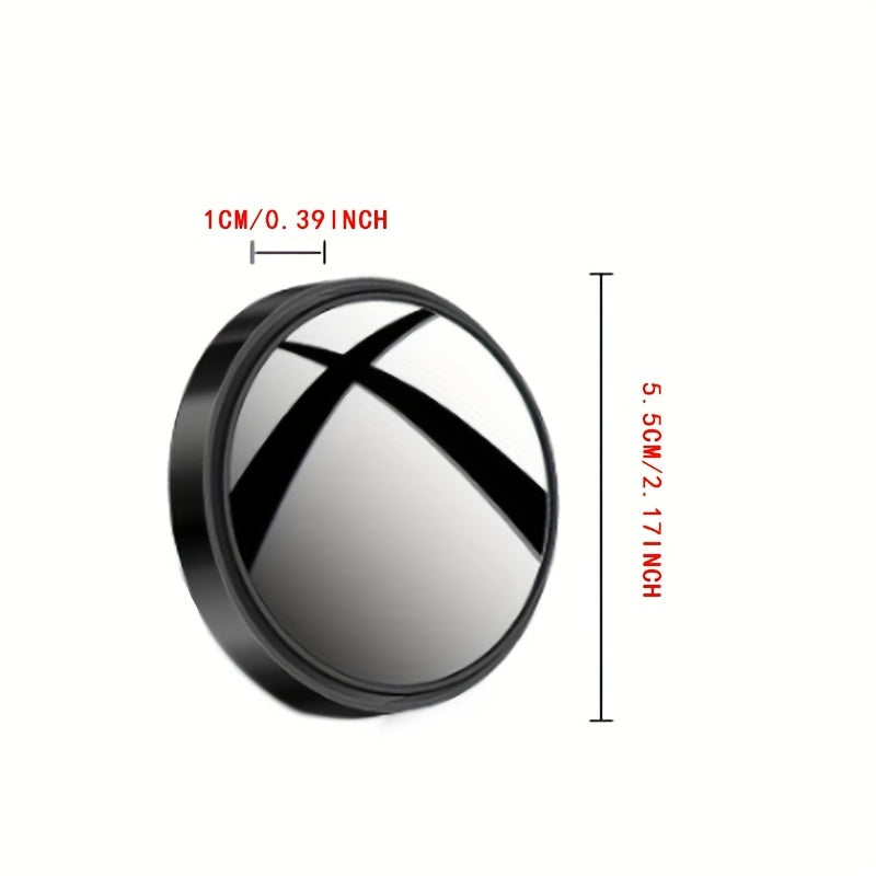 2pcs Car Rearview Mirror Convex Round Wide-Angle Adjustable Blind Spot Safety