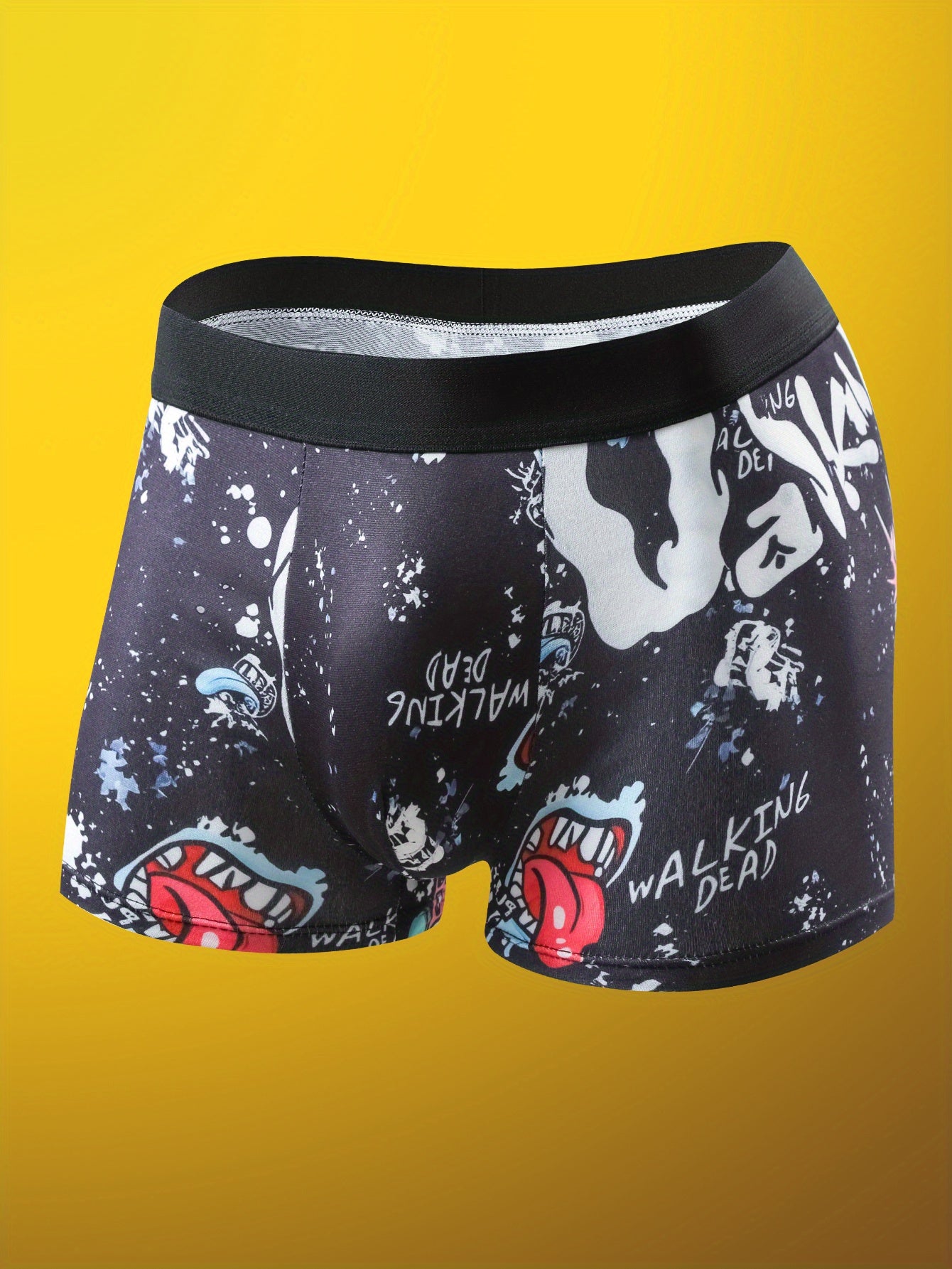 10-Pack Men's Boxer Briefs Polyester Blend Breathable Stretch Floral Ghost Pattern
