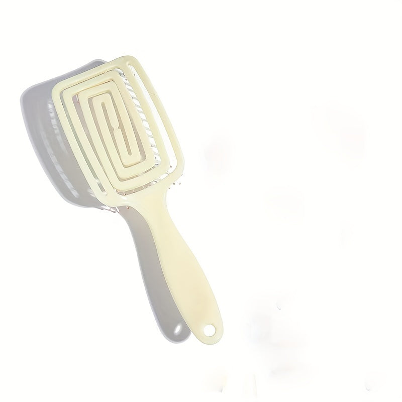 Cepillo desenredador de cabello húmedo y seco de ventilación ancha con cerdas flexibles y masajeador del cuero cabelludo