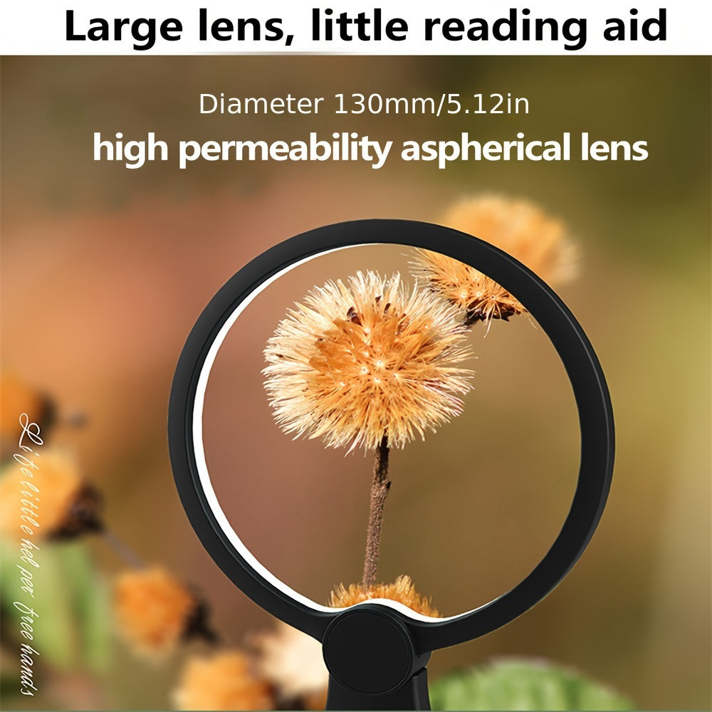 LED Magnifying Glass with Adjustable Brightness and 10000mAh Rechargeable Battery for Reading Sewing Crafts