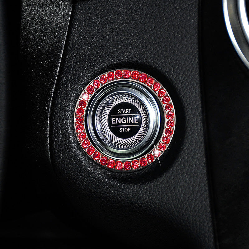 Universal Zinc Alloy Sparkle Ignition Button Cover for Cars