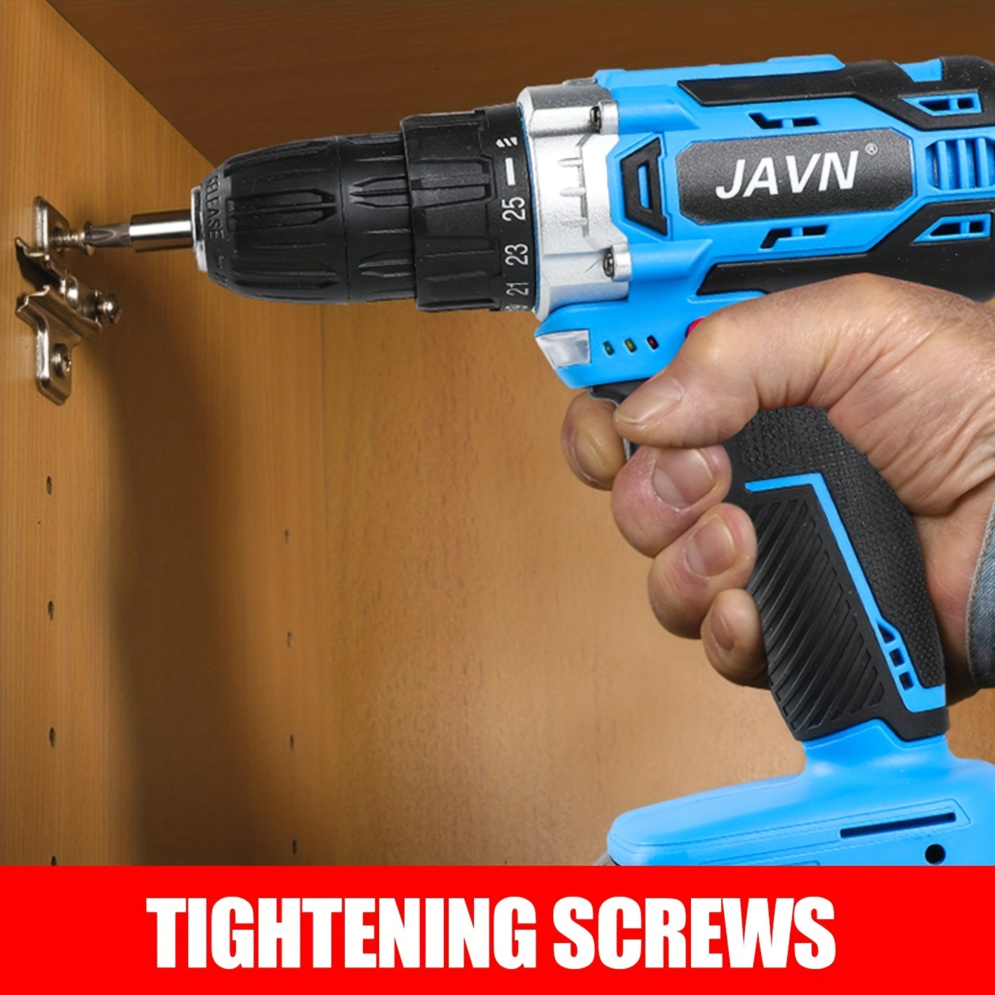 20V Cordless Drill and Electric Screwdriver Set with Lithium-Ion Battery and Ergonomic Grip Blue Black