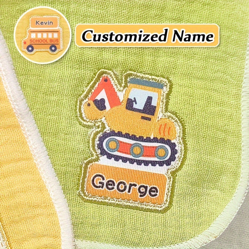 Набор из 3 персонализированных детских полотенец - изготовлены из сверхмягкой, супер впитывающей марли с очаровательными мультяшными узорами различных цветов