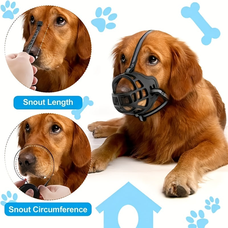 Breathable Durable Reflective Basket Dog Muzzle Prevent Biting Chewing