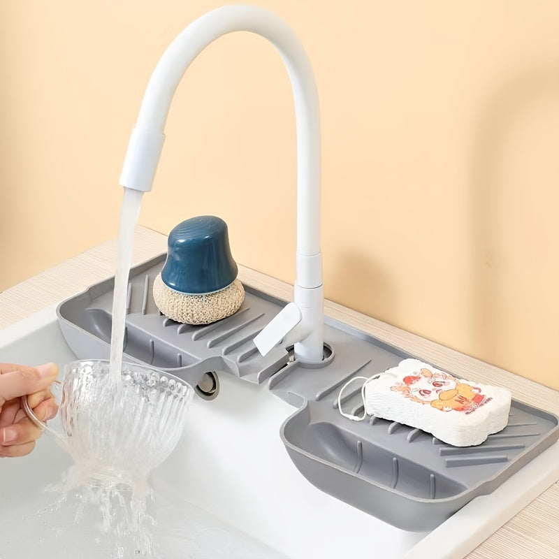 Silicone Kitchen Sink Splash Guard with Faucet Guard and Draining Mat