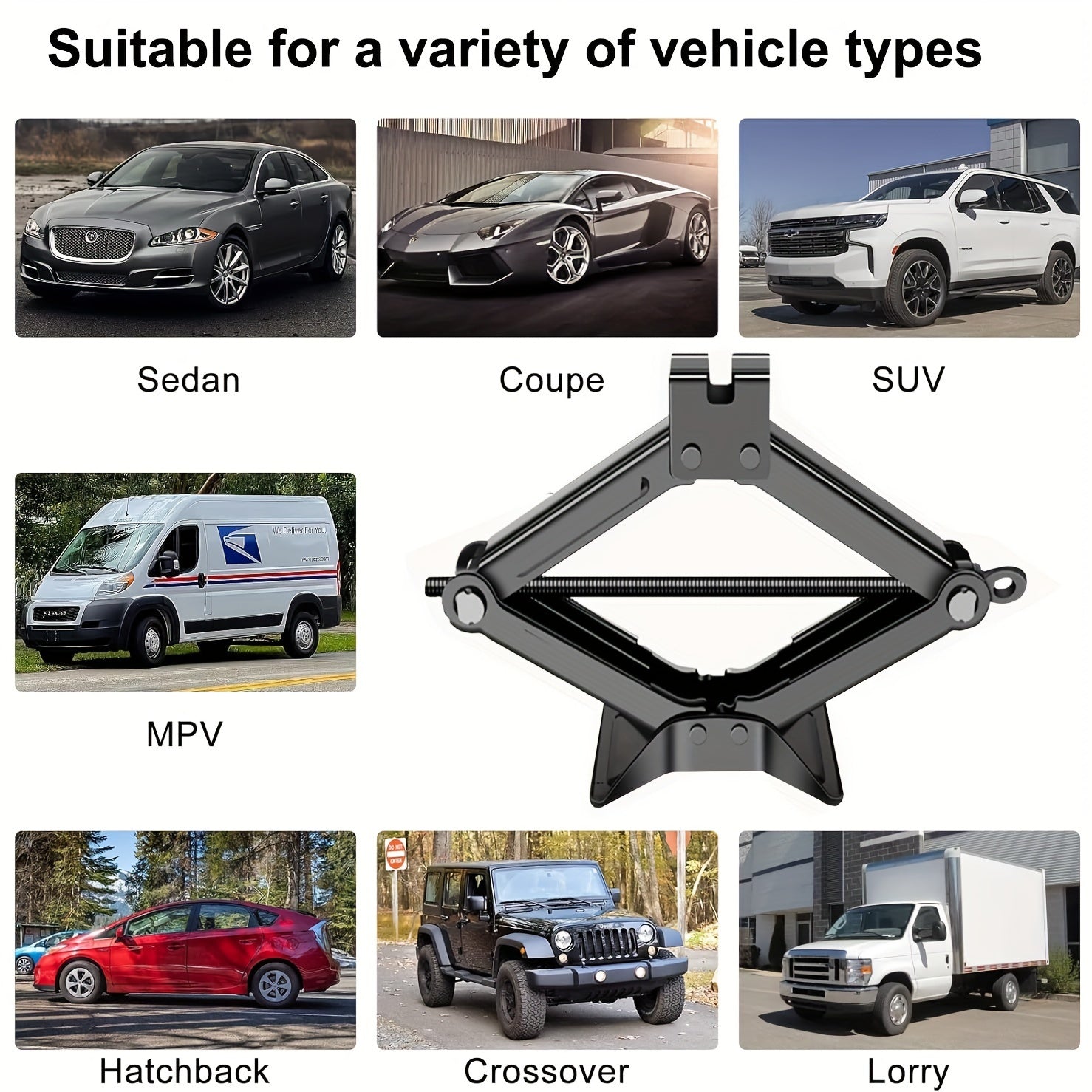 Тяжёлая стальная опора для автомобильного домкрата 2 тонны регулируемая подъёмная чёрная