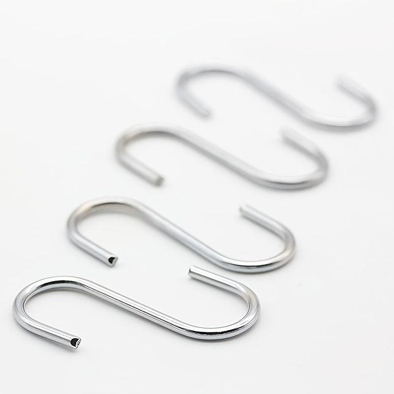 10 Stainless Steel S-Shaped Hooks for Bathroom and Household Use in a Bag