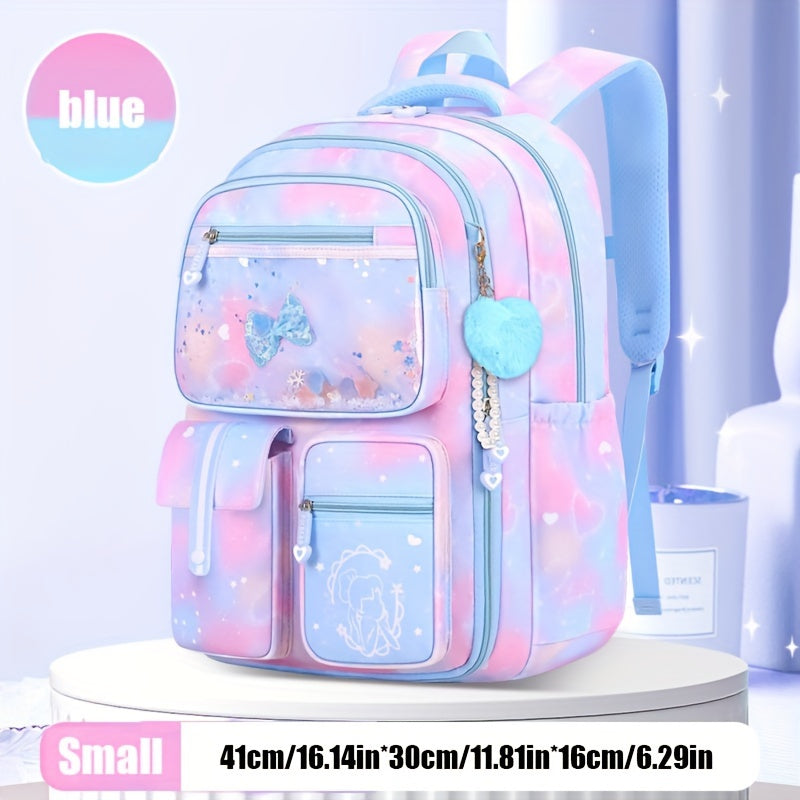 Children's Waterproof Gradient Backpack with Spine Protection for Primary School