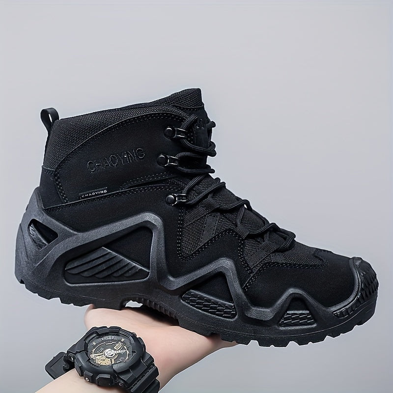 Men's Casual Hiking Sneakers Leather Fabric All-Weather Comfort