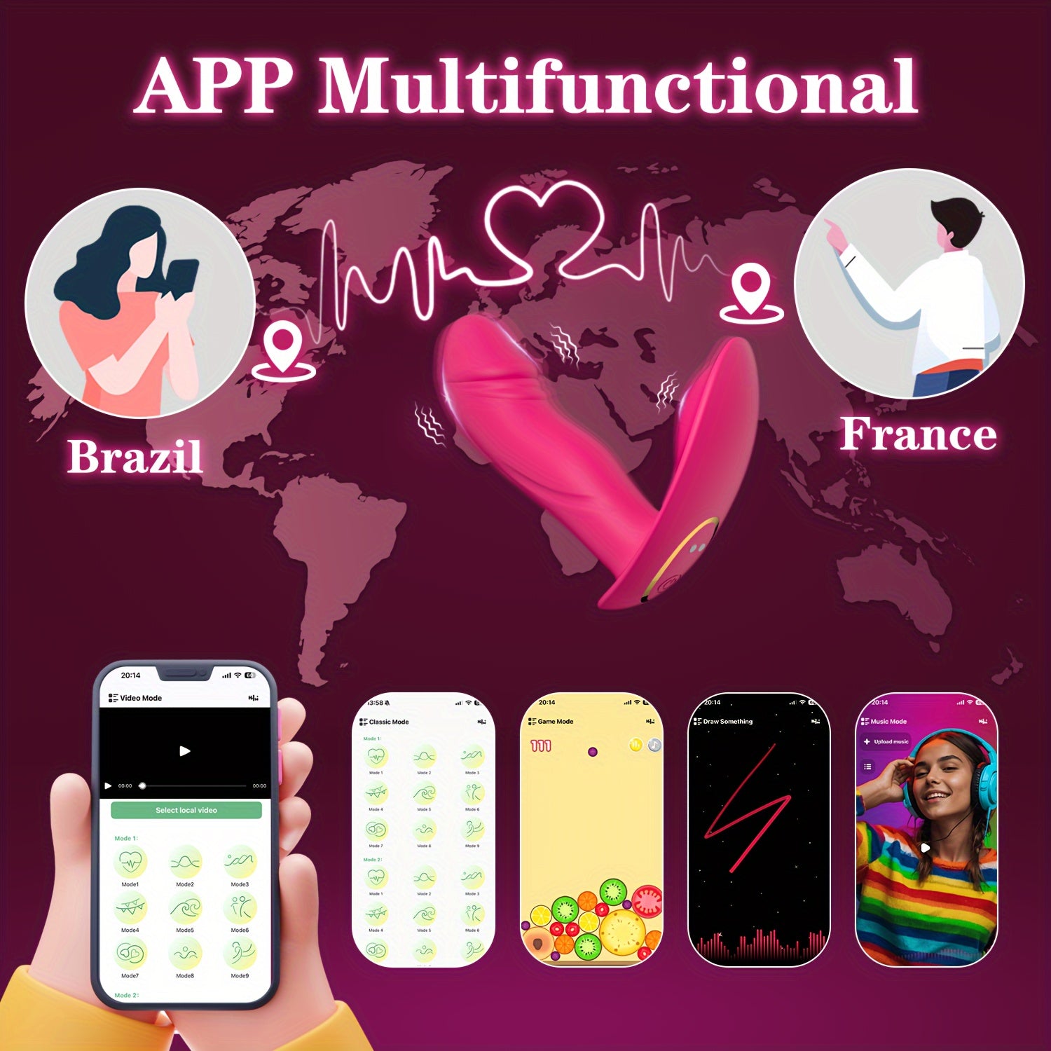 Female Clitoris Stimulator Vagina Massager Wireless APP Control Sex Toy