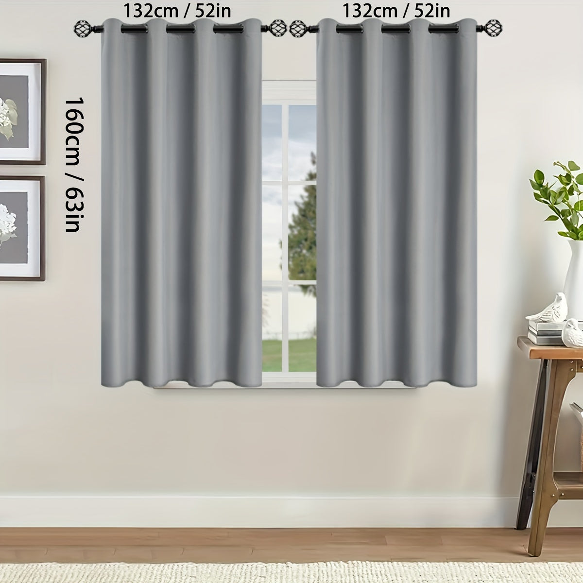 Blackout Curtains for Bedroom and Living Room, UV Protection, Easy Slide