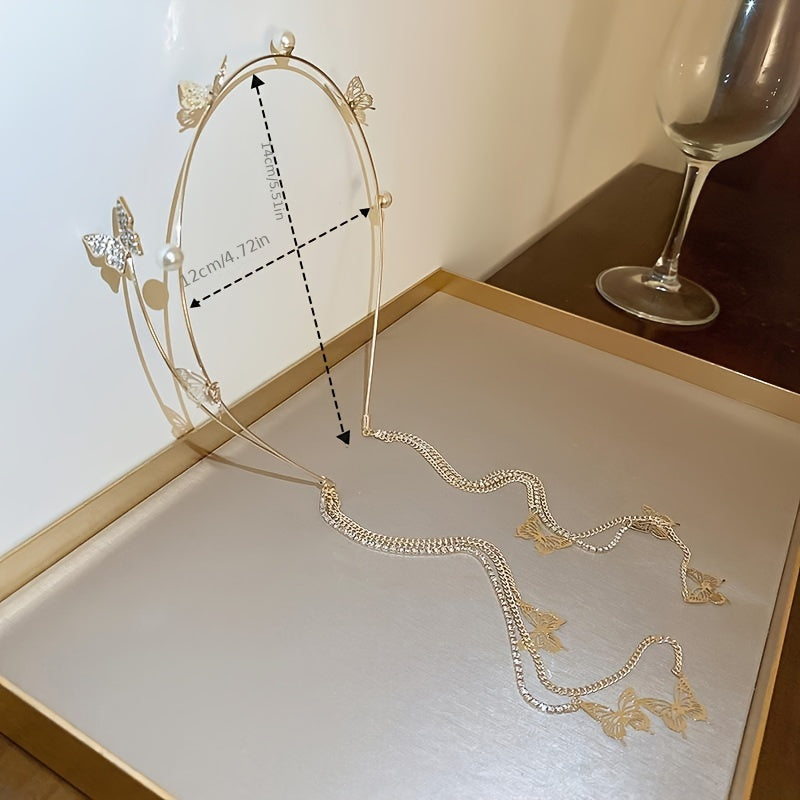 Women Butterfly Tassel Headband Hair Accessory for Photography and Hair Decoration