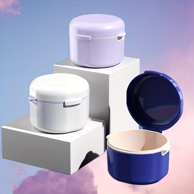 Portable Denture Case Double-Layer Drainage Travel Storage Box