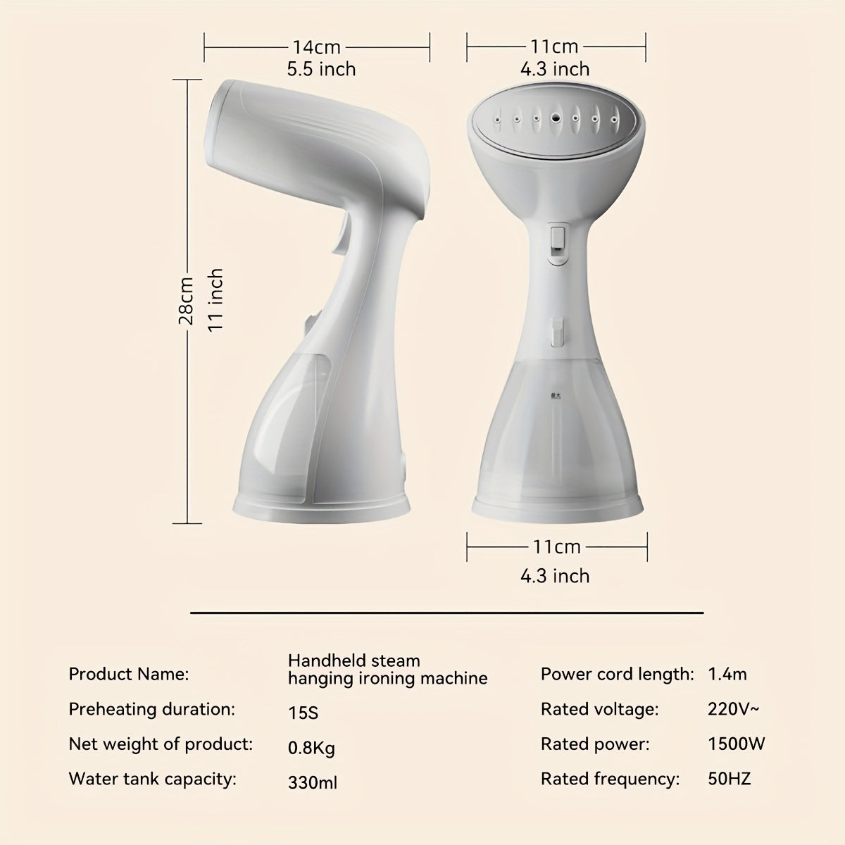 Qulay qo'l steam temir - Tez burishlarni olib tashlash, 1500W quvvat, kiyim va uy uchun foydalanish oson