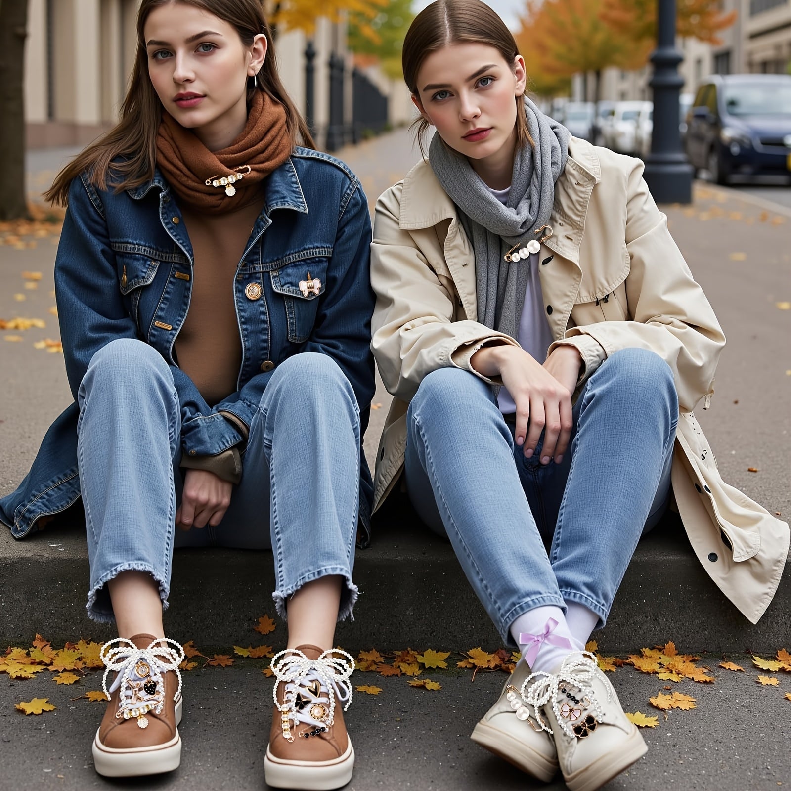 Women Girls Bow Brooch Shoe Sock Accessories DIY Heart Flowers 30/50pcs