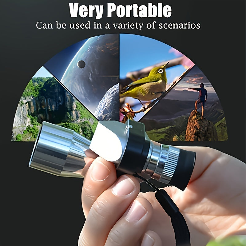 Mini Pocket Binoculars 8x20 Portable Monocular for Outdoor Activities Gray