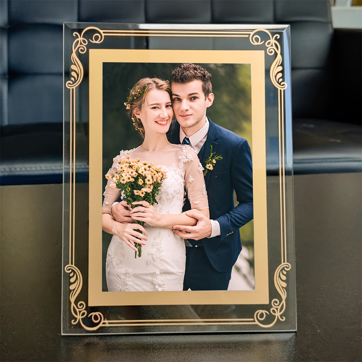 Clear Tempered Glass Photo Frame 15.24cm 17.78cm for Home Decor Wedding Birthday