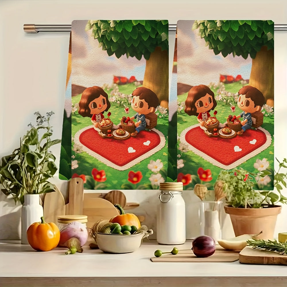 Paquete de 2 toallas de cocina ultra suaves de poliéster con tema costero 16x24 pulgadas