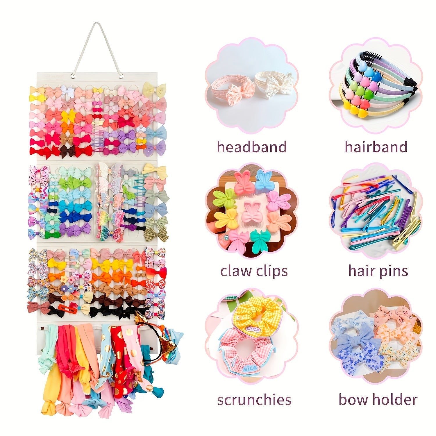 Hair Accessories Storage Organizer for Headbands Hair Clips and Ties