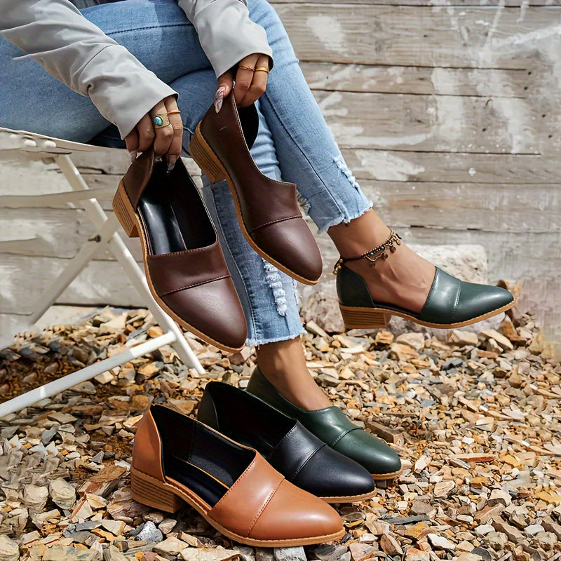 Women's Solid Color Ankle Boots Platform Chunky Heel Faux Leather