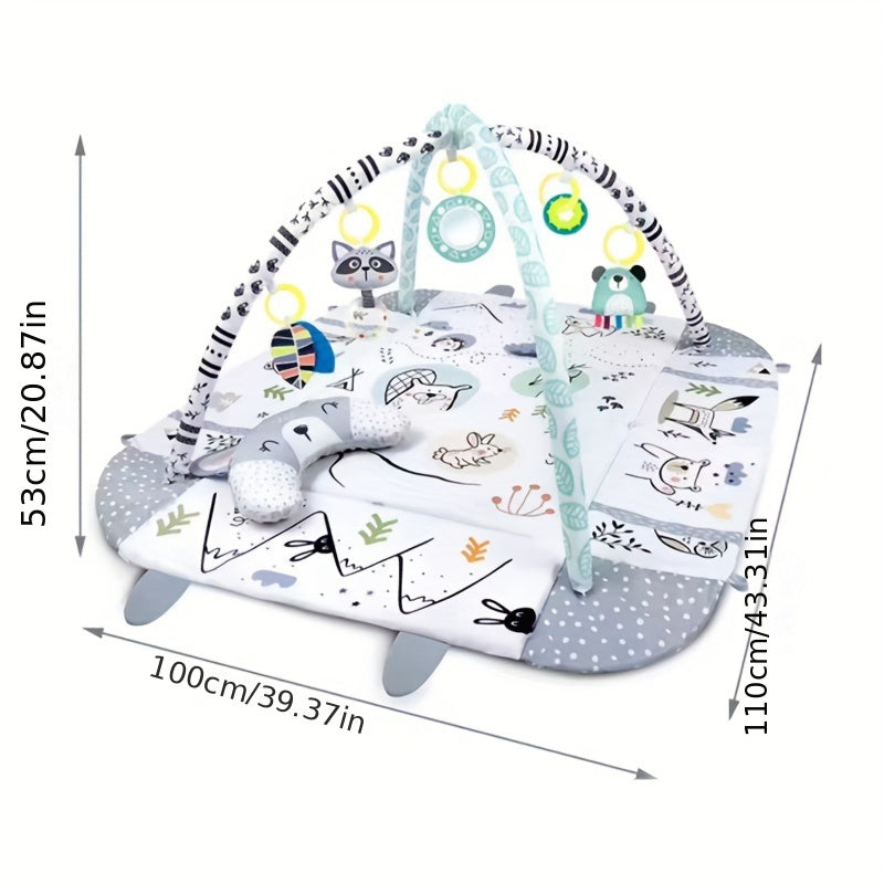 Очаровательный плюшевый игровой коврик для малышей с защитным ограждением, включает подушку и игровые опции - идеальный подарок на Рождество, Хэллоуин, День благодарения, Новый год, День святого Валентина или карнавальные праздники.