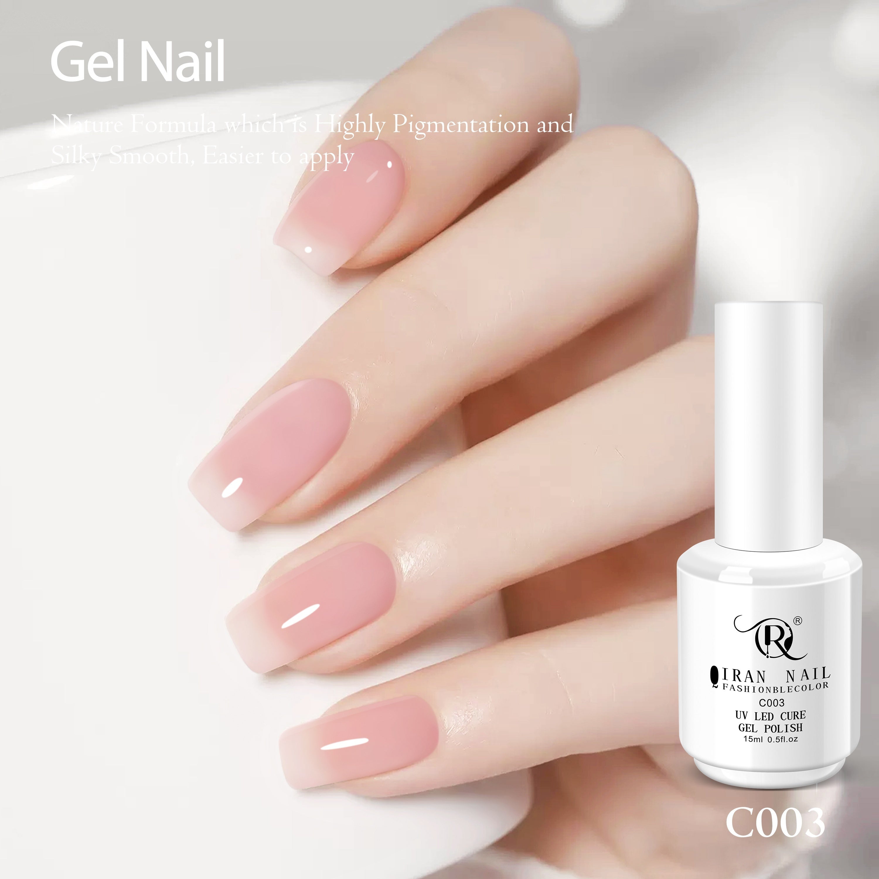 15ml Sheer Ice Jelly Gel Nail Polish Nude Pink Ombré Long-Lasting
