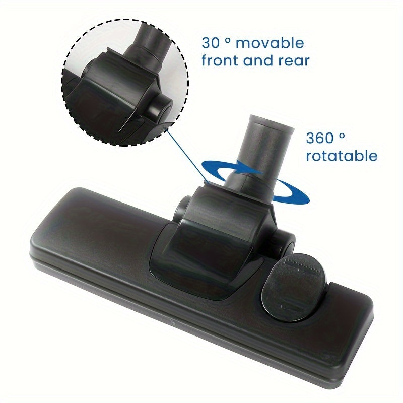 Universal 32mm Plastic Vacuum Floor Brush Nozzle with 360° Rotatable Head for Laminate Cleaning