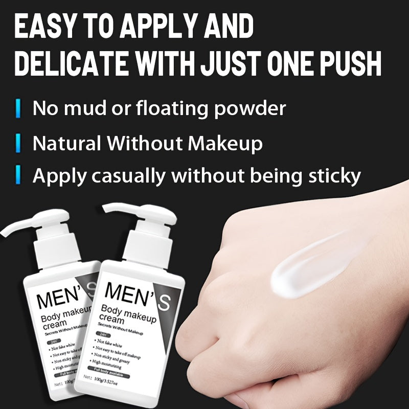 Men's Body Makeup Cream Full Body Moisturizer Hypoallergenic Pore Concealing