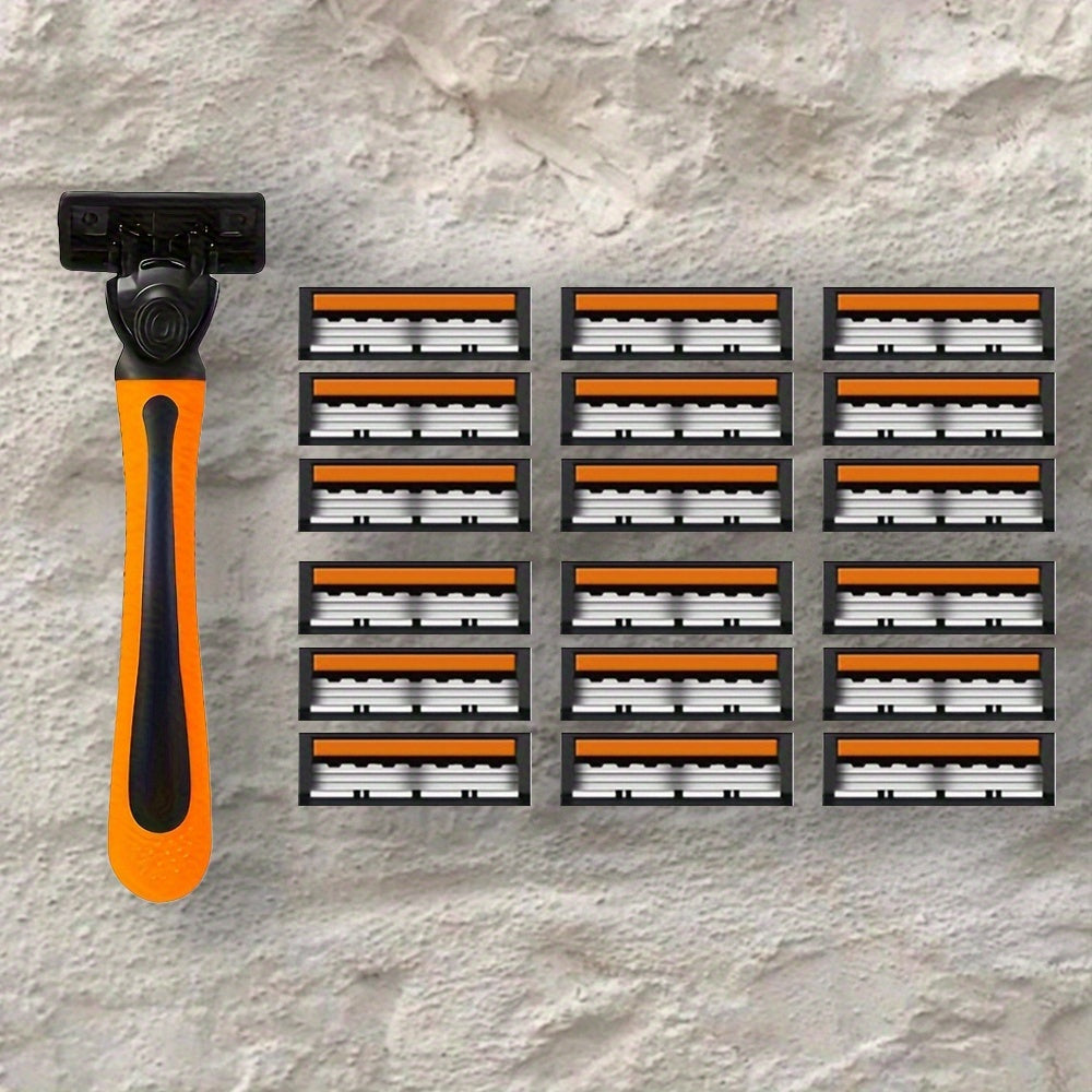 Vibrant Orange Manual Safety Razor for Men and Women with Stainless Steel Blades