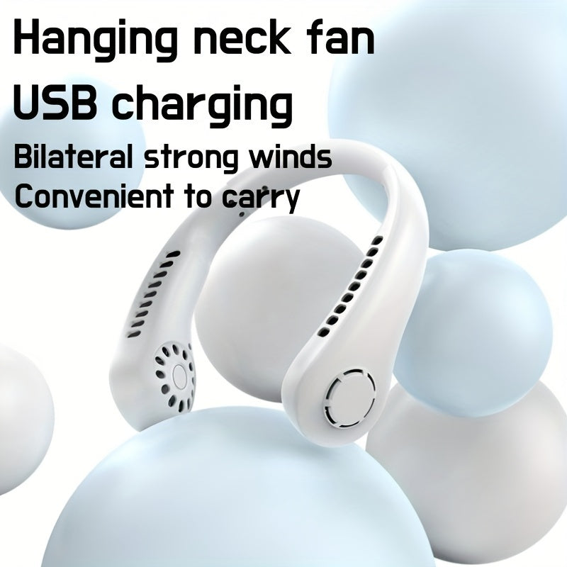 USB Rechargeable Neck Fan, Portable Silent Personal Fan for Indoor Outdoor Use