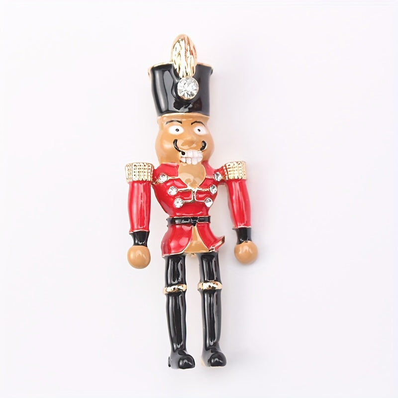Holiday Nutcracker Soldier Brooch Pin Festive Decorative Accessory