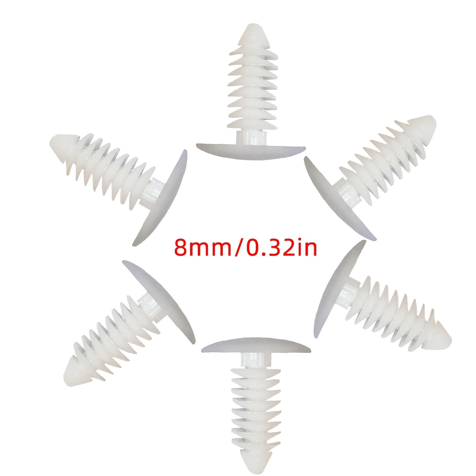 50Pcs Auto Fasteners Car Clips Bumper Fender Retainers Plastic Rivets Black White